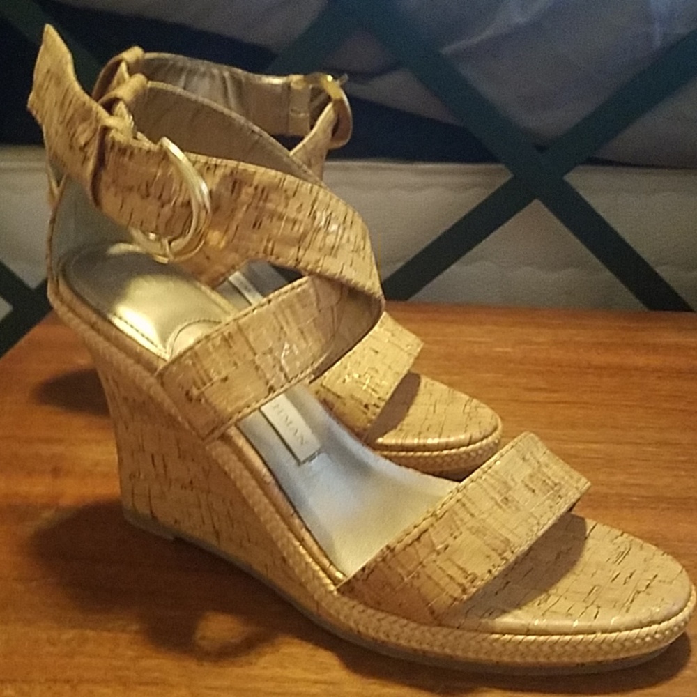 Wraparound Wedges Cork tan